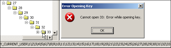 Error message when opening level 33